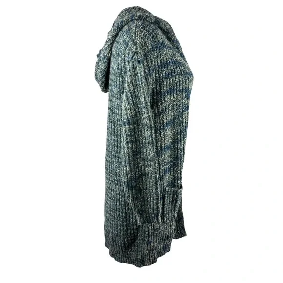 *Flawed Sundance Long Cardigan Sweater Space Dye Duster Hooded Wool Blend Small - Picture 10 of 16